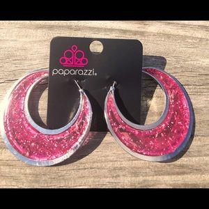 Charismatically Curvy Pink Hoop Earring